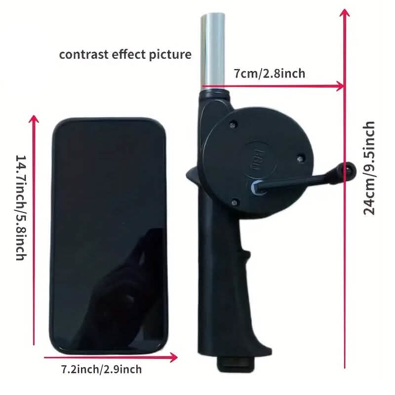 Portable Hand-Operated Blower for BBQ, Camping, and Fire Making