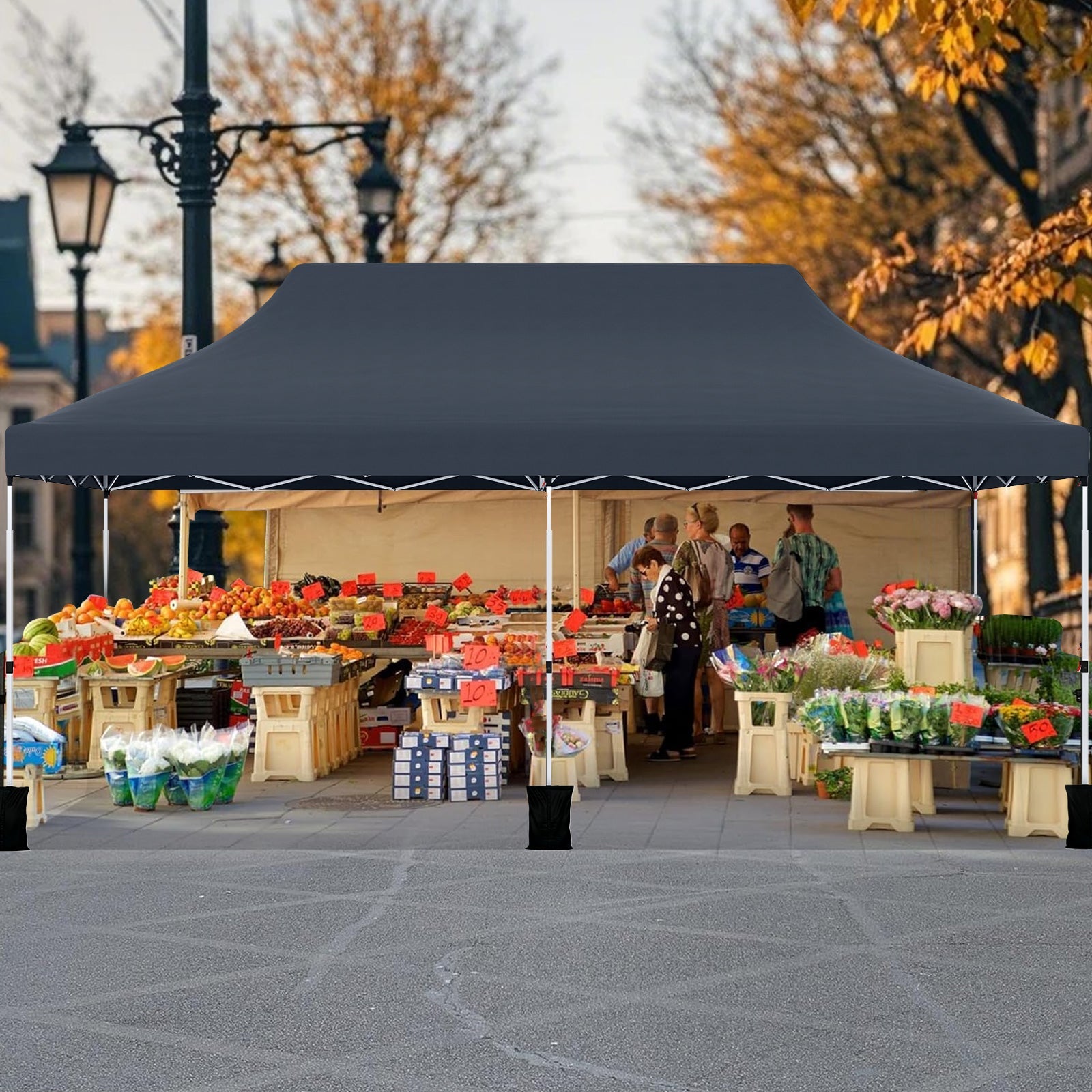 10 x 20 FT Pop up Canopy with Carry Bag-Black