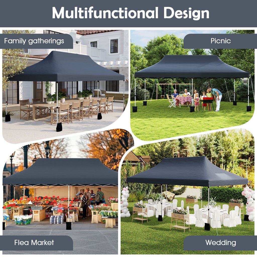 10 x 20 FT Pop up Canopy with Carry Bag-Black