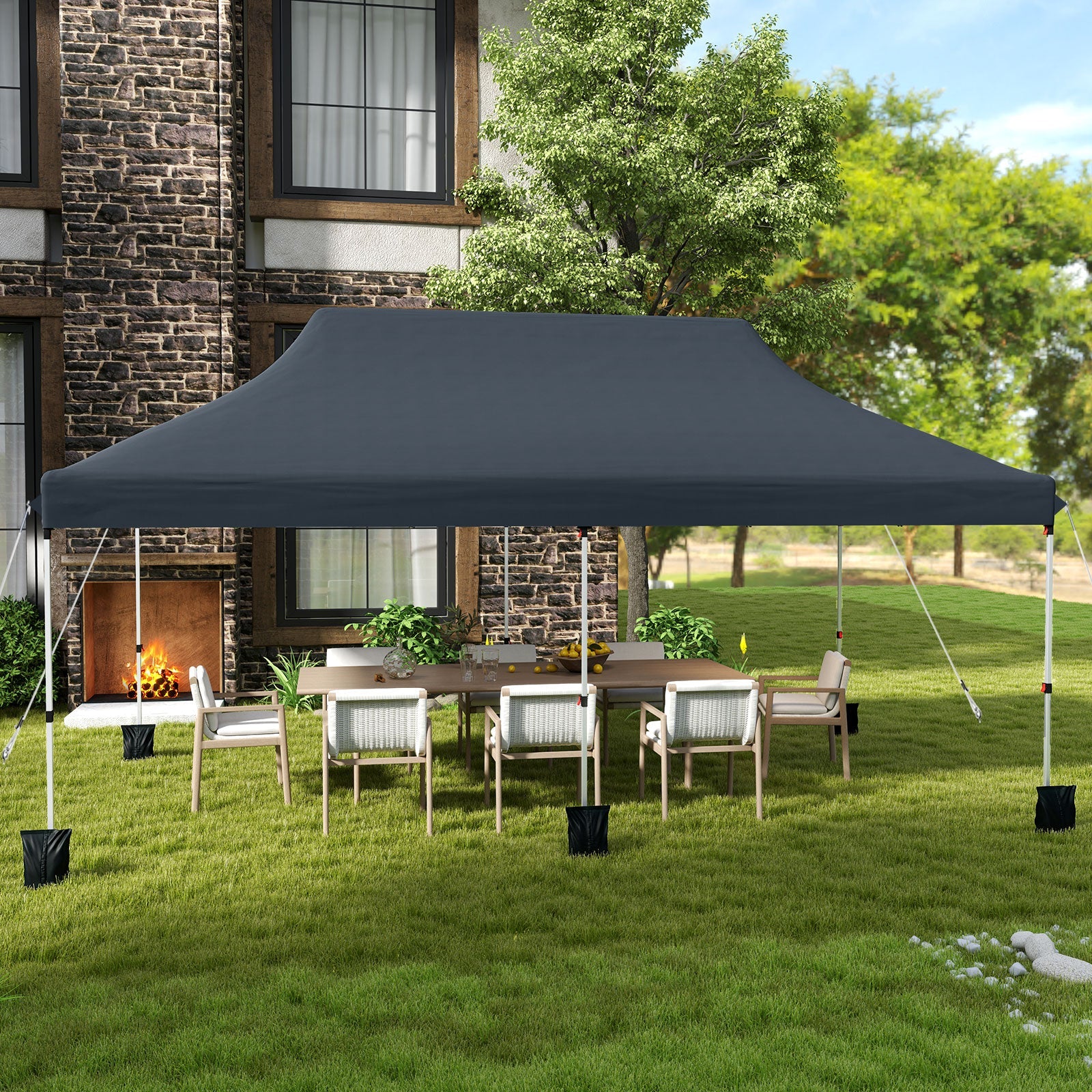 10 x 20 FT Pop up Canopy with Carry Bag-Black