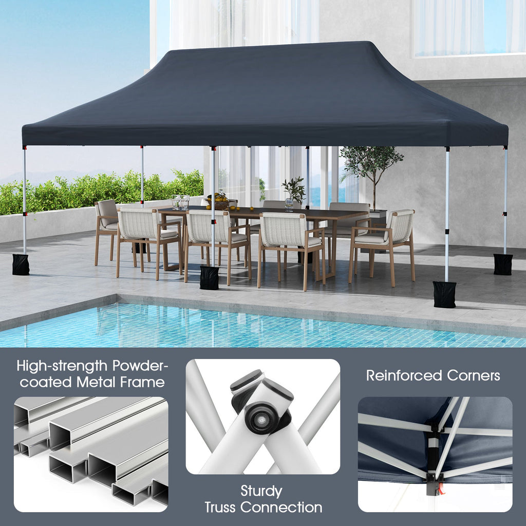 10 x 20 FT Pop up Canopy with Carry Bag-Black