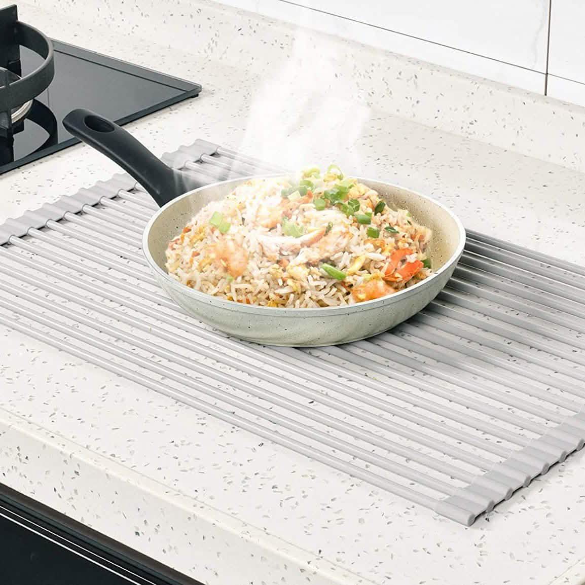 Over the Sink Multipurpose Roll-Up Dish Drying Rack