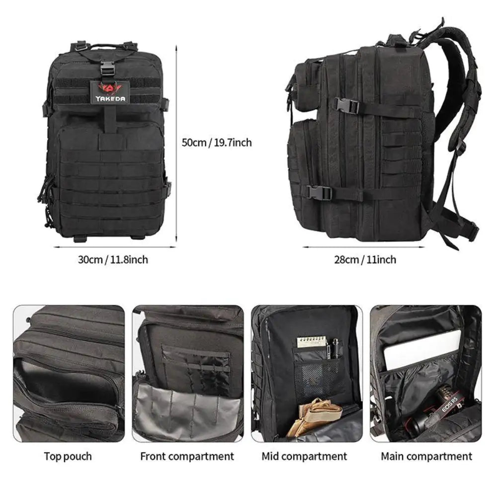 42L Tactical Backpack with USA Patch | Military Hiking & Camping Pack
